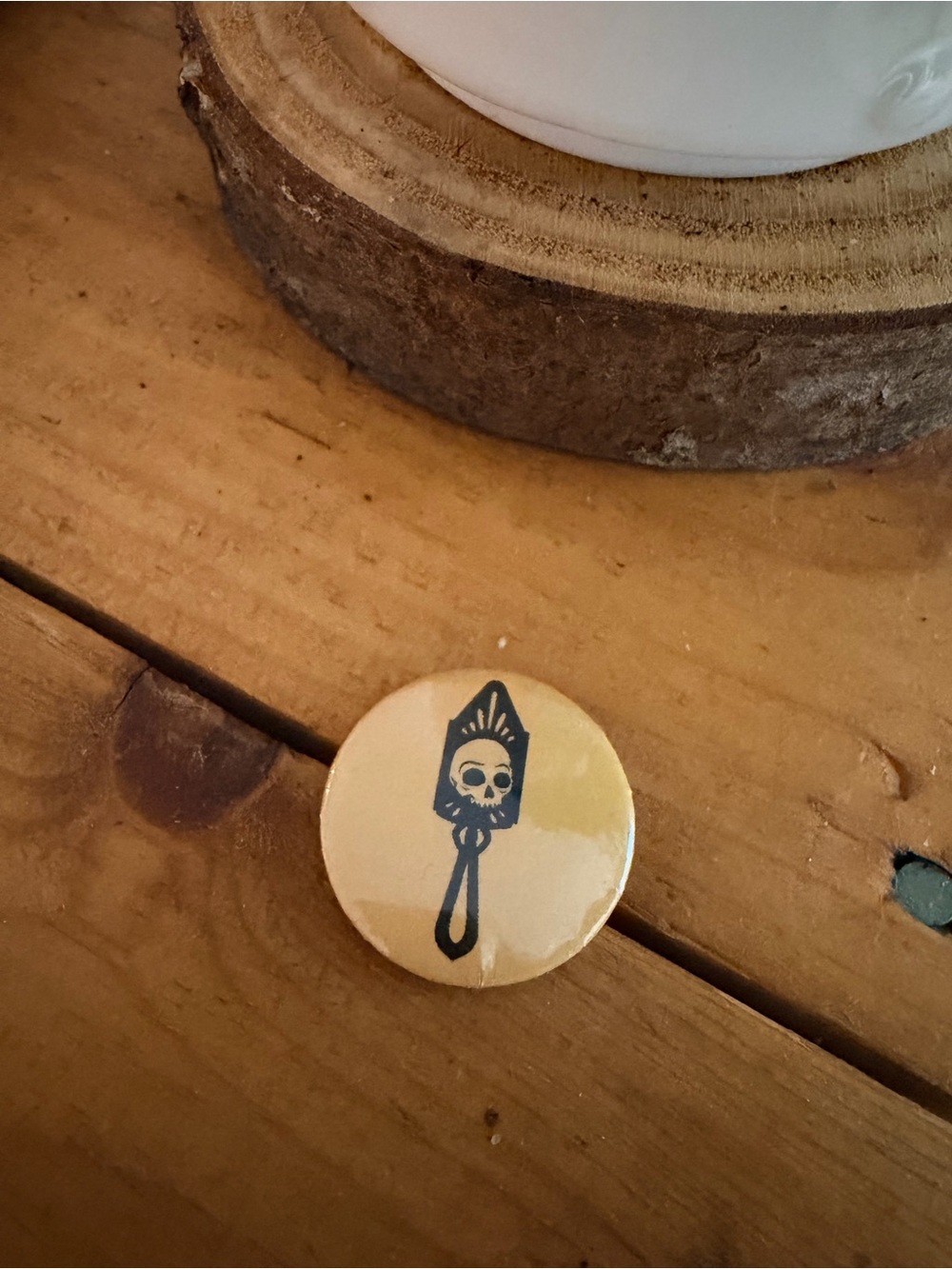 NEW Yellow Absinthe Spoon Skull Pin